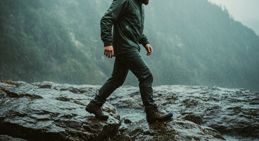 lacing hiking boots for walking over wet rocks - BUCKFISH