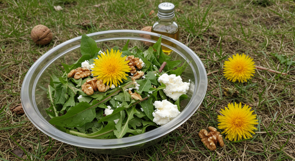 dandelion salad - BUCKFISH