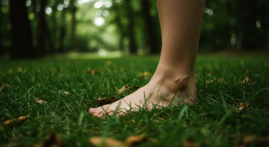 Barefoot grounding in grass - BUCKFISH